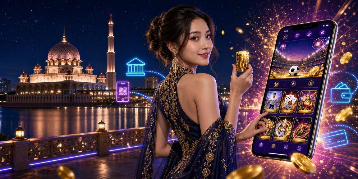 Pengguna mengakses kasino mudah alih sunny77 bergaya Melayu di Putrajaya melalui telefon pintar